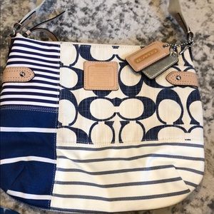 Coach navy and tan cross body - never used.